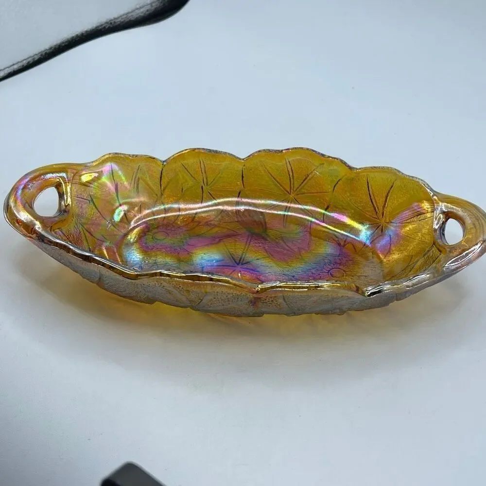 Vintage Indiana Glass Co. sunflower pattern relish tray.